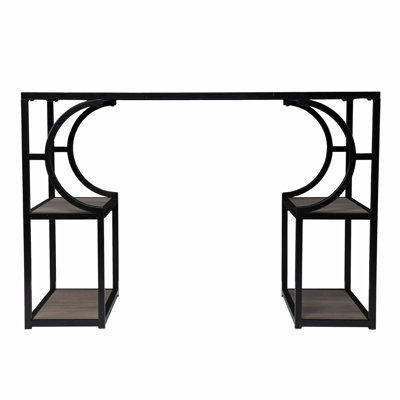 Piédestal en bois noir et gris 44 po