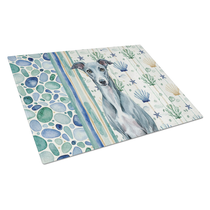 Planche à découper en verre Blue Sea, Bleu Whippet