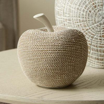 Sevasti Polyresin White Apple Modern Figurines & Sculptures for Living Room Decoration
