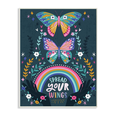 «Spread Your Wings Quote Intricate Butterfly Patterns» par Angela Nickeas - reproduction d'art
