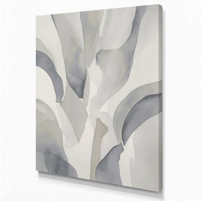 Abstrait aquarelle 4, art mural sur toile grise, H 18 po x l 12 po