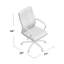Fauteuil de direction pivotant Roe, similicuir gris à haut dossier, métal chromé-118318893