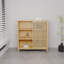 Armoire de rangement en bambou avec porte magnétique et tablettes pour la lessive ou la chambre à coucher