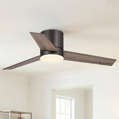 Ventilateur de plafond encastré à DEL à 3 pales de 48 po avec télécommande et ensemble d'éclairage inclus
