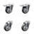 4 Piece Thermoplastic Rubber Caster Set with 2 Total Lock Brakes
