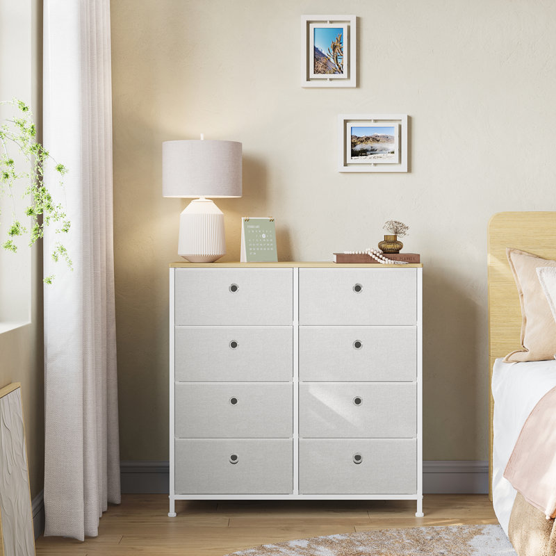 Commode double 8 tiroirs 31,5 po Gehl, Blanc
