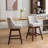 Counter Height Swivel Barstools, 26'' H Seat Height Upholstered Bar Stools Set Of 2, Fabric-1823540835