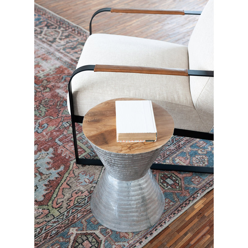 Brigid Industrial Accent Table - Handcrafted for Authentic Industrial Charm