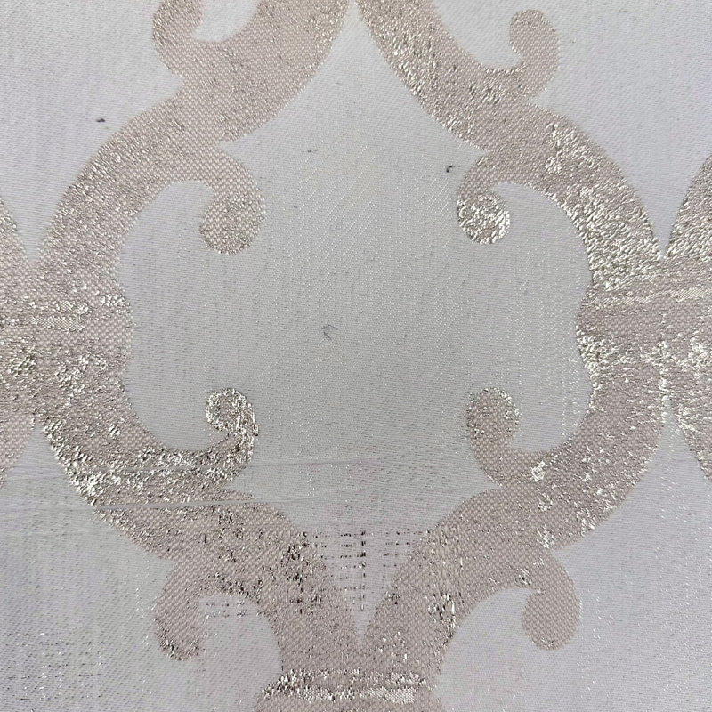 Tissu damassé métallique 118 "par la cour, Crème, crème