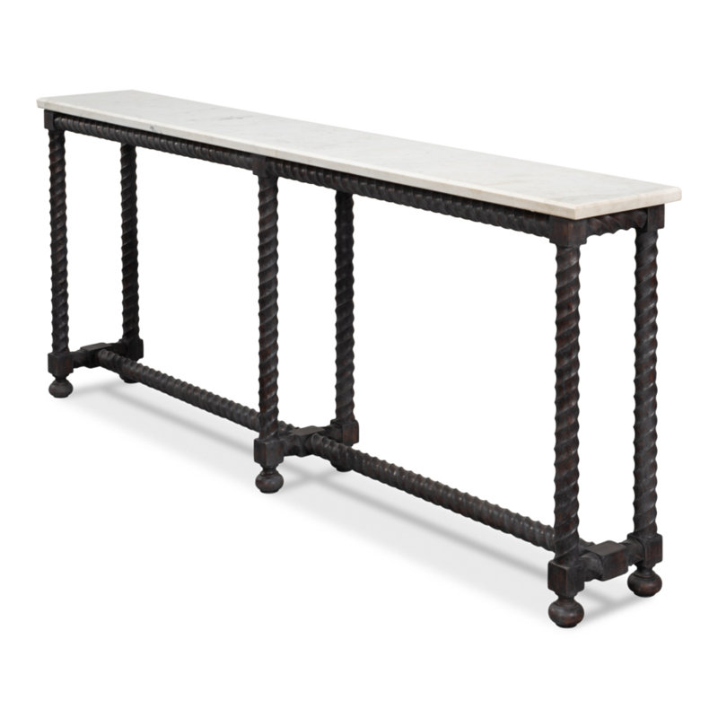 Barley 80'' W Marble Console Table