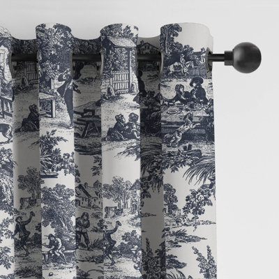 Au Village Toile Grommet Drapery Panels - Pair