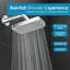 Pommeau de douche effet pluie – Carré de 15 cm, finition or égyptien luxueux, jet haute pression à 90°, angle réglable, installation sans outil, raccord universel-135720207