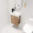 Caide 16" Single Bathroom Vanity Set, Wall Mounted Bathroom Vanity with White Resin Sink Top , Floating vanity with Soft Close Door & Shelf, Single Bathroom Vanity with Top