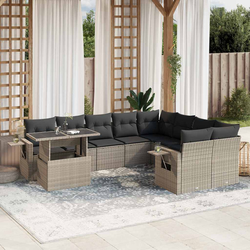  Garden Sofa Set Light Grey, Anthracite