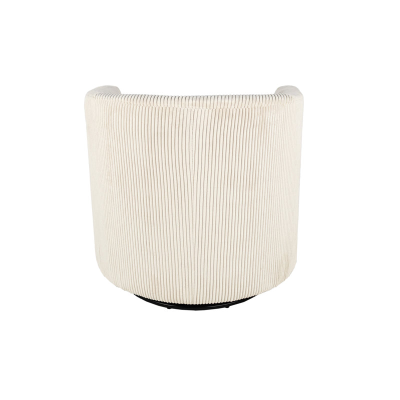 Chaise pivotante en velours côtelé beige avec fibres en forme de U, idéale pour les sangles de salon et les espaces de conversation