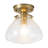 Modern Clear Glass Shade Semi-Flush Mount