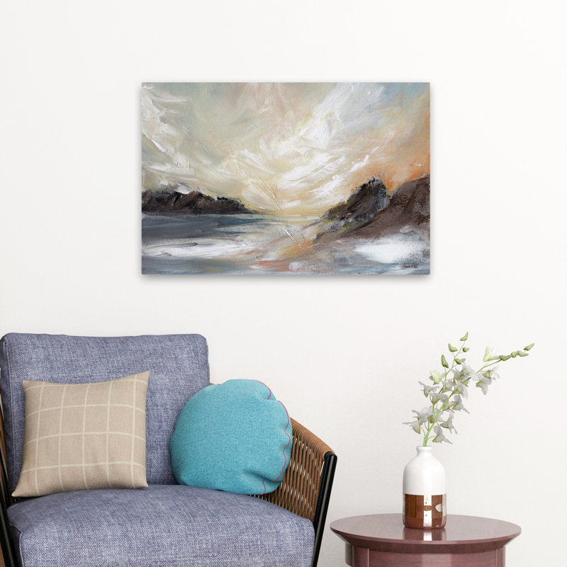 Ciel ouvert - paysage contemporain abstrait Hills Art, H 16 po x l 24 po