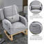 Fauteuil à bascule moderne gris avec soutien lombaire supplémentaire et poches latérales avec revêtement deux