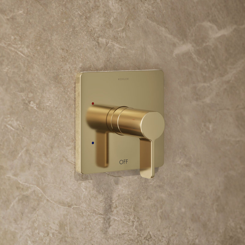 Parallel Shower Trim Set, Vibrant French Gold
