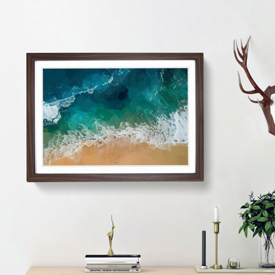 Beach in Honolulu Hawaii in Abstract - Picture Frame Graphic Art Print