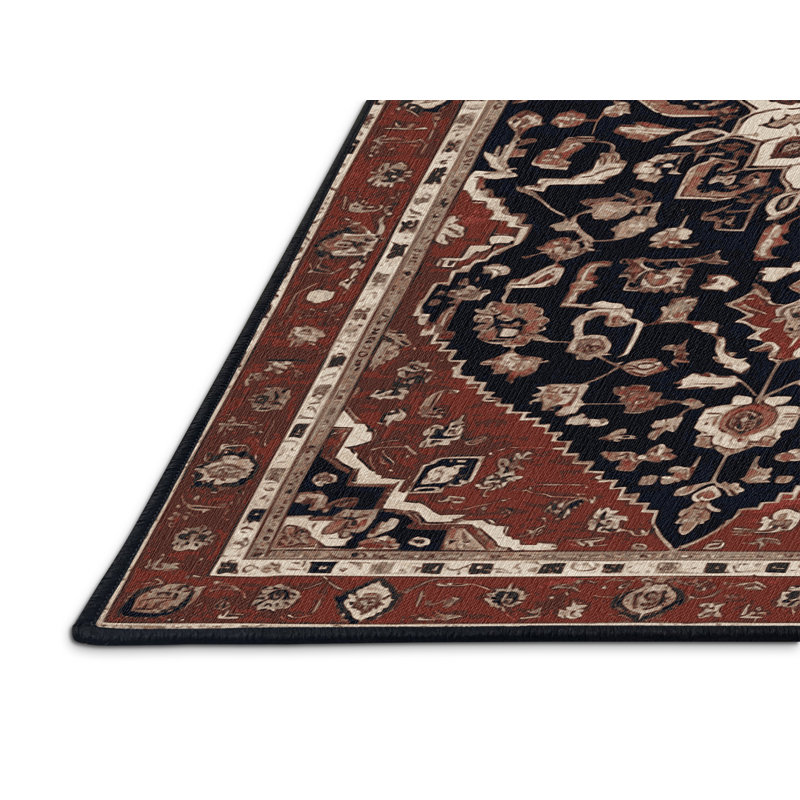 Machine Washable Persian Brown Area Rug, Rectangle 2' x 3'