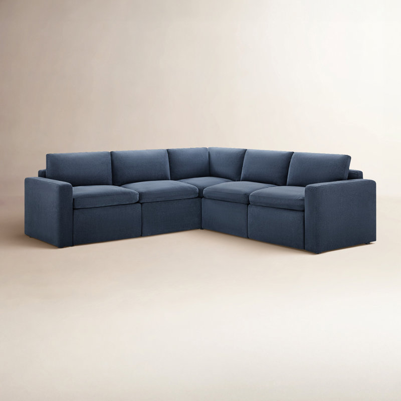 Lana 5 - Piece Upholstered Power Reclining Modular Sectional, Elite Indigo