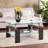 Rectangular Tempered Glass Coffee Table with Shelf-1373258101-1450897544
