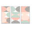 «Retro Pastel Circular Pattern II», reproduction de cadre photo sur toile 3 pièces-1591768271-1591768269