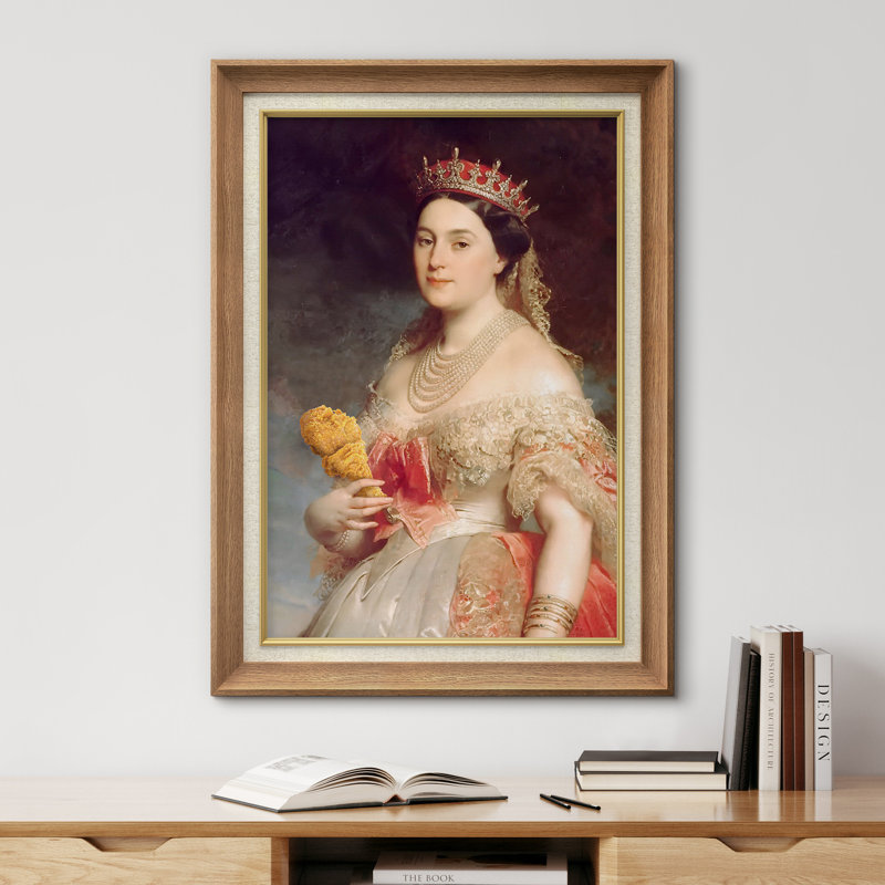 «Queen with Crown And Dress» sur toile, H 36 po x l 26 po, Cadre naturel de qualité supérieure