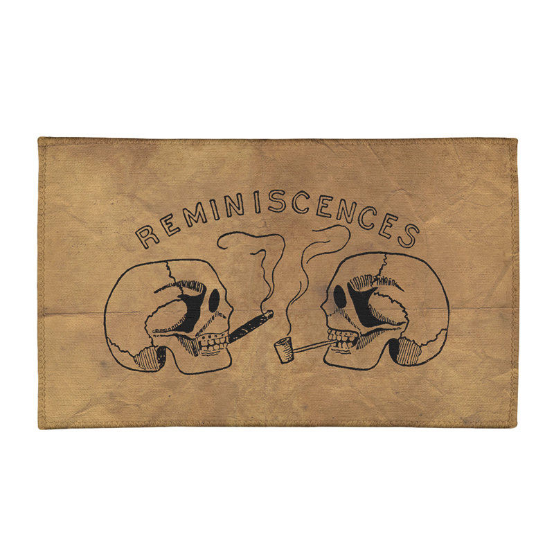 Tapis bleu de chenille reminiscences crâne, Rectangle 2 pi x 3 pi