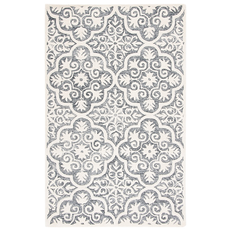 Tapis en laine et coton touffeté à la main Ella-Ann, Rectangle 5 pi x 8 pi