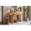 Table de console rustique minimaliste avec prise électrique latérale et rangement dissimulé, idéale pour différents styles d'intérieur, en bois massif, hauteur 75,4 cm (29,71 po), tiroir de rangement naturel, convient aux intérieurs contemporains ou autres.