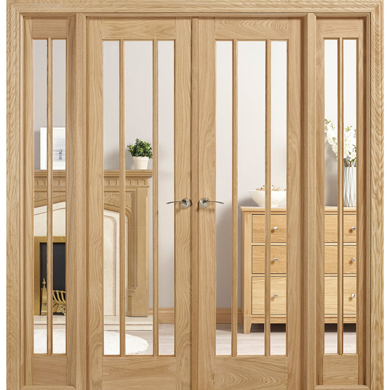 Lincoln Clear Glazed Unfinished Oak Internal Door W6
