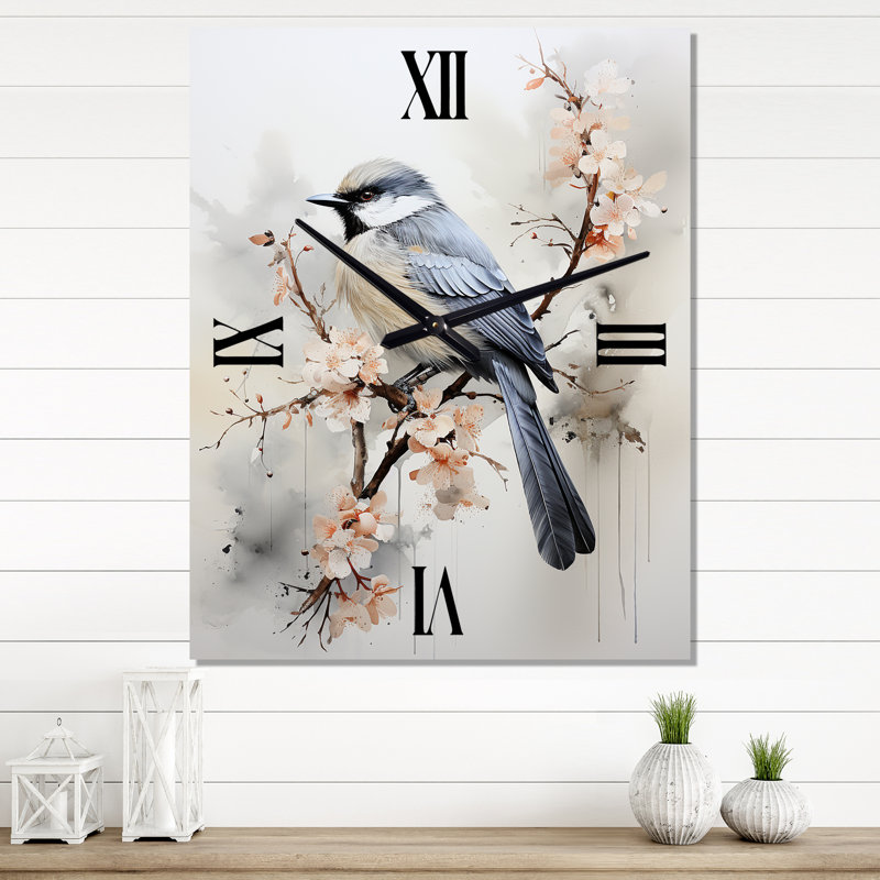 Asian Art Bird Sumi II - Horloges murales asiatiques, Très grand