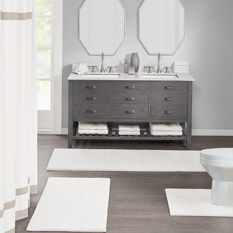 Tapis pour salle de bain Wynnfield, L 20 po x L 30 po, Ivoire