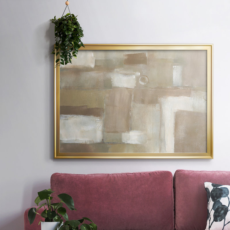«Neutral Expression II», toile tendue avec châssis, H 18 po x l 26 po x P 1,5 po, Or