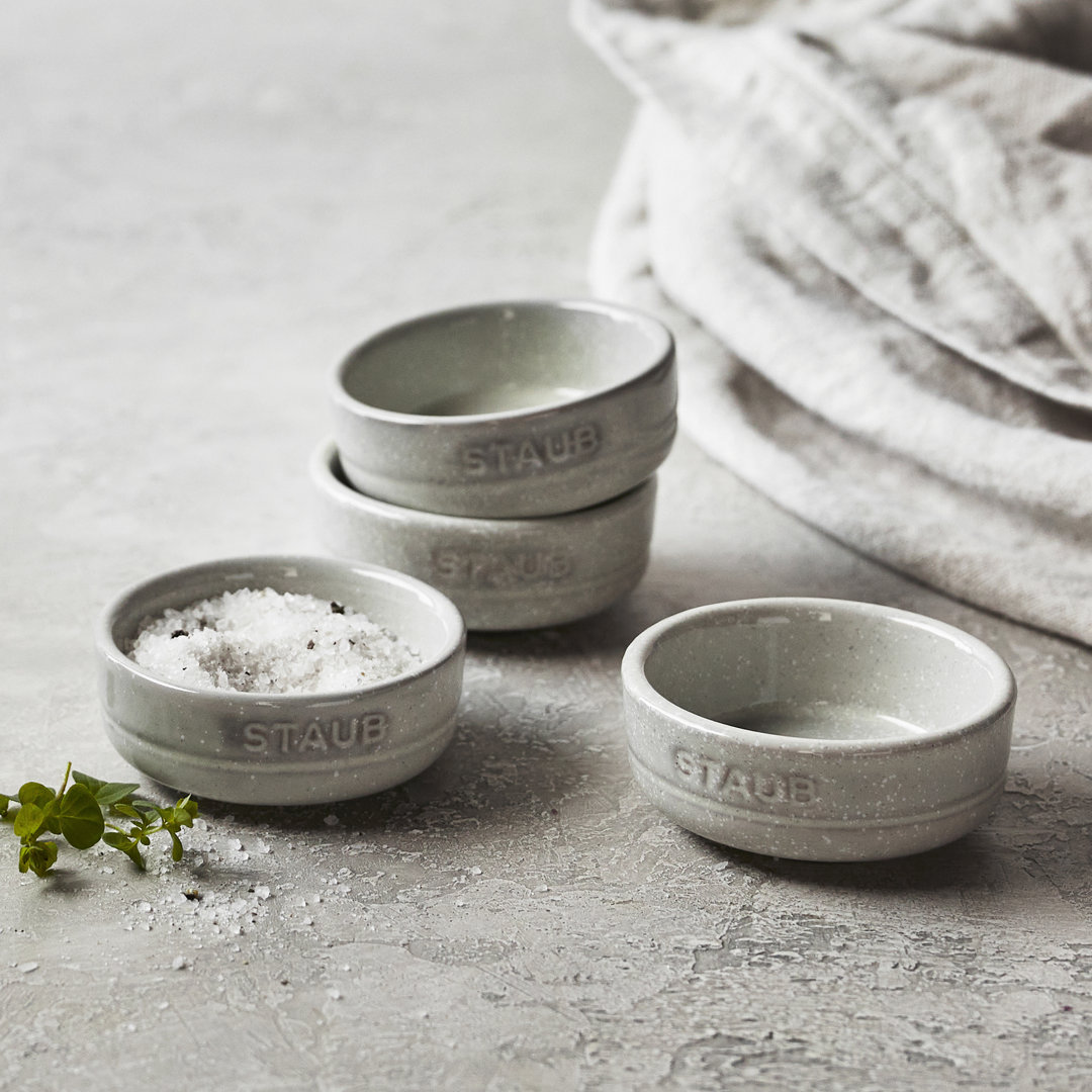 Staub Ceramic Dinnerware Condiment Dish - White Truffle (Set of 4) Staub