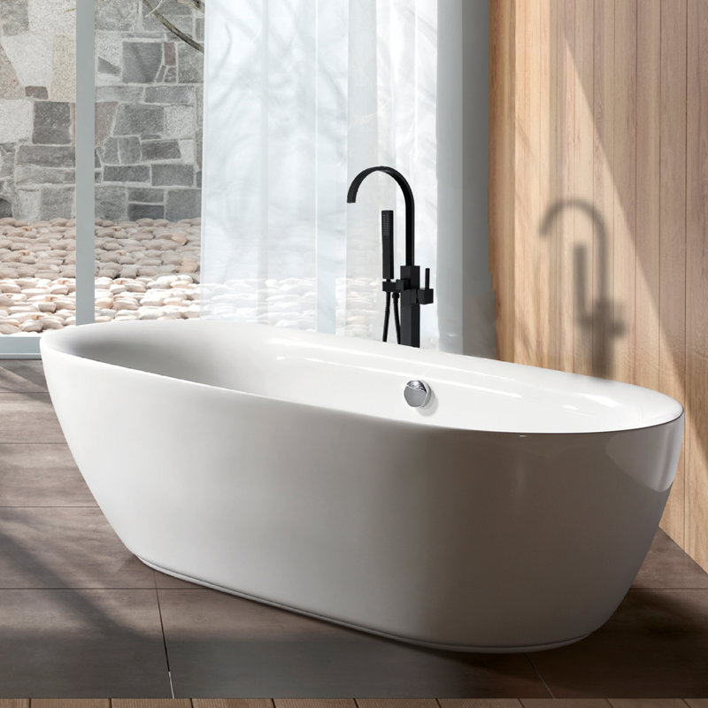 Bec de baignoire sur pied avec inverseur et douchette Vouvant