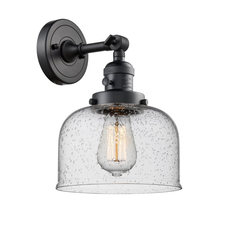 Applique murale 1 lumière 5 po Bell, Ampoule à DEL rétro de 3,5 W, Grainé, Noir mat
