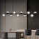 10 - Light 59'', Modern Linear Chandelier With Double Bubble Glass Shades