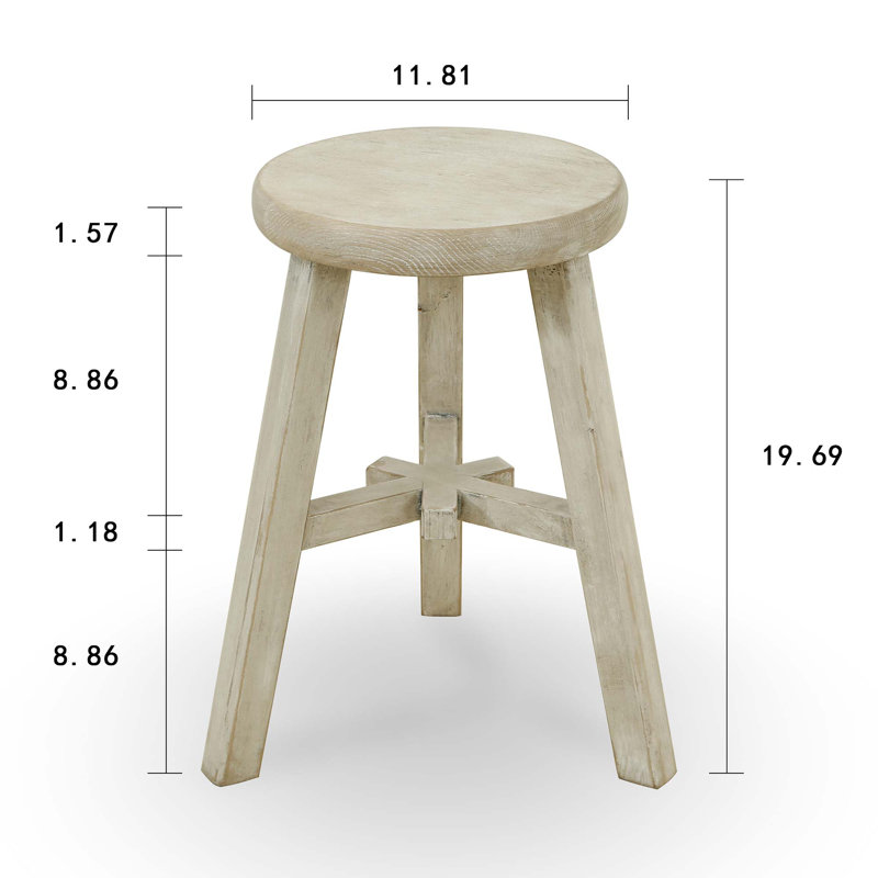 Hargreaves Solid Wood End Table, White Wash