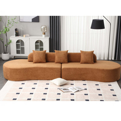 4 Seat Terrycloth Fabric Sofa