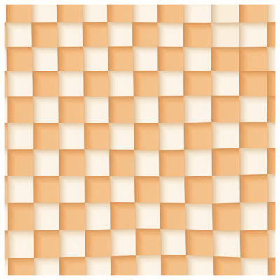 Édredon orange et blanc à carreaux