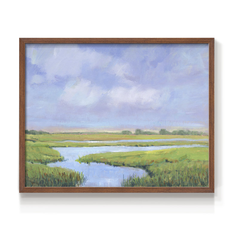Summer Marsh II - Reproduction encadrée - Restickable, Noyer, H 22 po x l 28 po