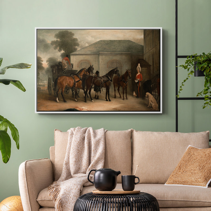 «Vintage Botanical - Cxxv» sur toile, Toile argentée avec cadre flottant, H 27 po x l 41 po x P 2 po
