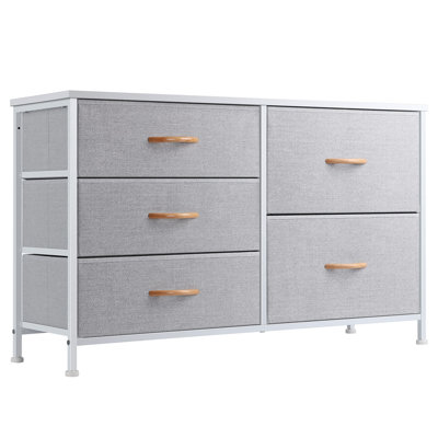 Leahla Steel 100cm W 5 - Drawer Chest of Drawers