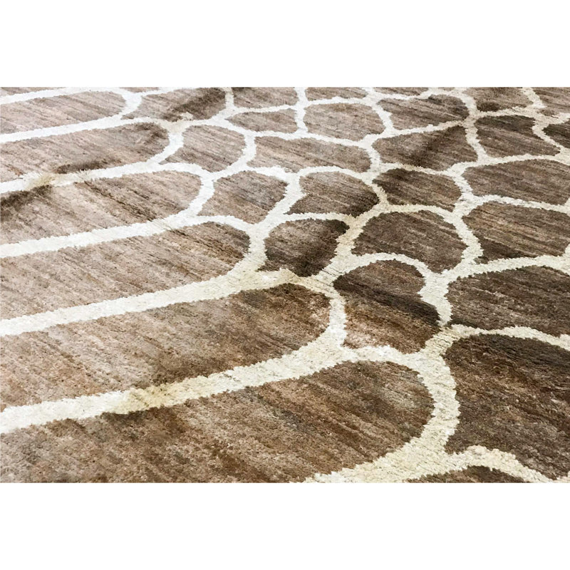 Hand-Knotted High-Quality Brown Area Rug