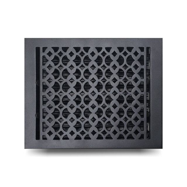 Registre mural en métal, Noir, 12" L x 10" W x 2.35" H