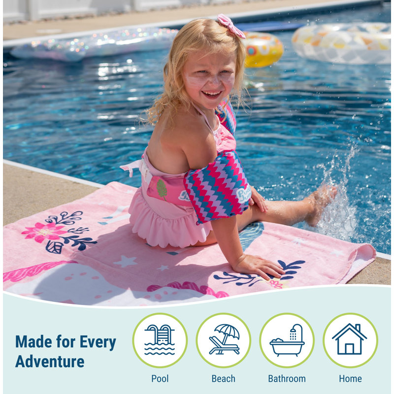 Wildkin Kids Beach Towel – 100% Cotton, Soft & Absorbent, Ideal Pool & Beach Essential - Magical Unicorns, Magical Unicorns