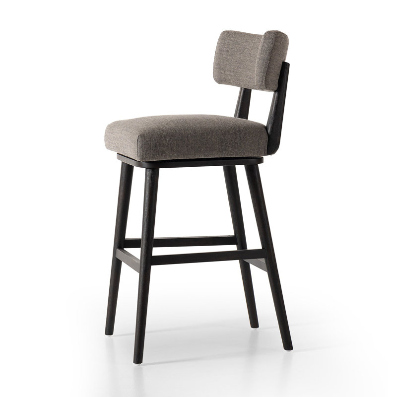 Cardell Swivel Stool, Bar Stool (31" Seat Height), Alcala Nickel